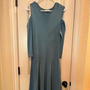 Eva Mendes Blue Sparkle Dress Size L